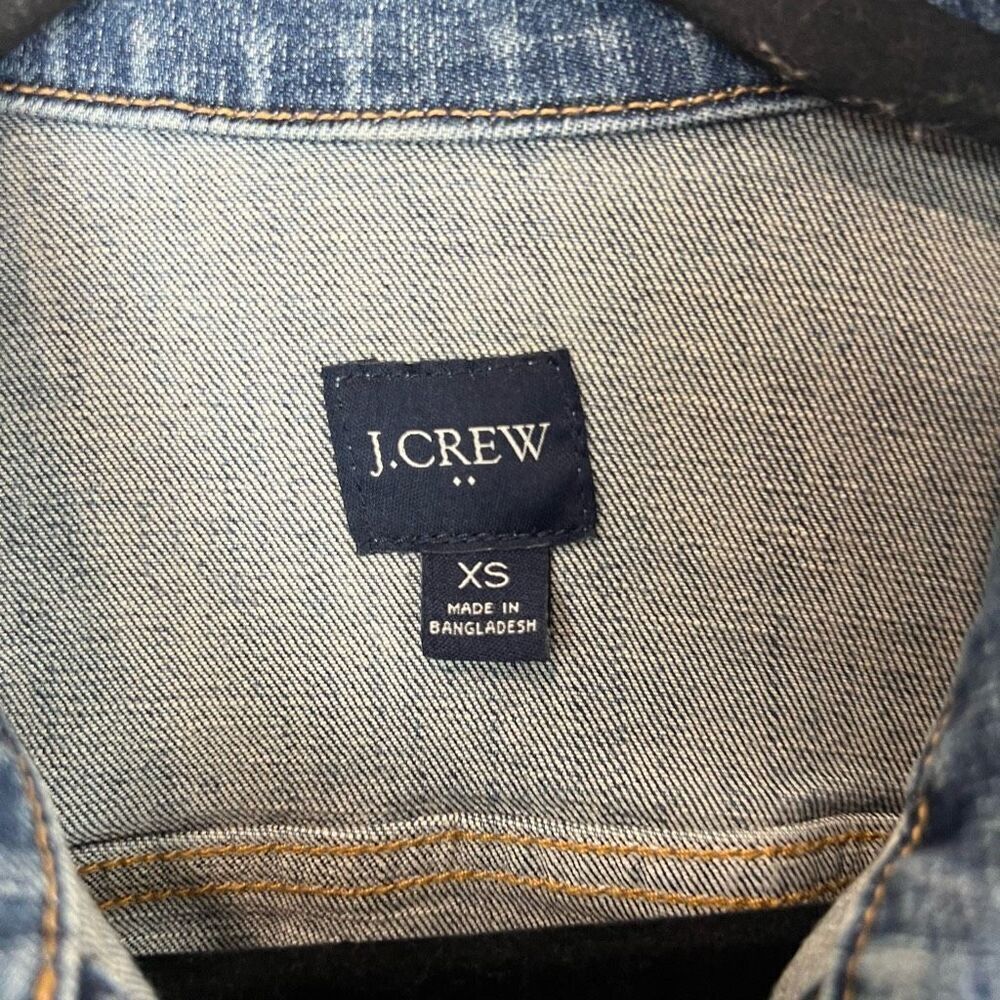 J.Crew Women's XS Denim Jacket Blue Alicia Wash Casual Button Front - Picture 3 of 8